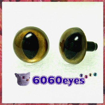 1 Pair Burnt Gold Hand Painted Safety Eyes Plastic eyes